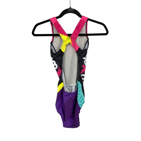 Smashfest Queen Swimsuit Womens Size Large One Piece Racing Style Multicolor - Picture 3 of 6